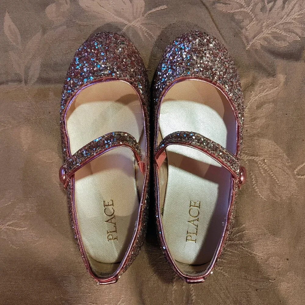 Children's Place, Pink Glitter Ballet Flats, Size 9, Like New!